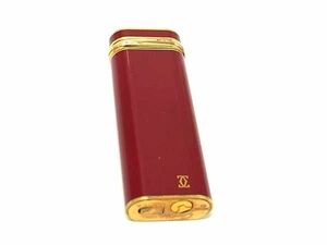 1円 Cartier カルティエ トリニティ オーバル 高級ガスライター ローラーガスライター 喫煙グッズ 喫煙具 ボルドー系×ゴールド系 FF4466