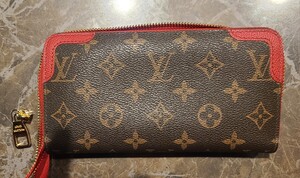 Louis Vuitton モノグラム長財布 ブラウン/レッド・訳あり