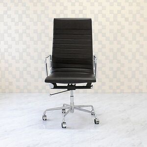 イームズ アルミナムグループチェア ハイバックオフィスチェア ダークブラウン eames aluminum group chair