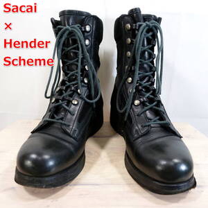 【良品】サカイ　エンダースキーマ　レースアップブーツ　sacai　Hender Scheme　ＥＵ４０（ＪＰ25.0～25.5）　黒