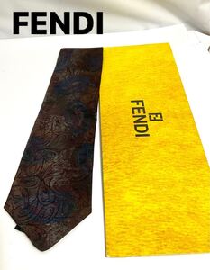 未使用 FENDI フェンディ ネクタイ ボルドー系　 柄　ブランドネクタイ　送料185円〜（追跡付）　