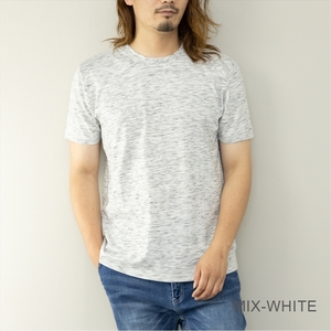 【即落送料込み】カラー MIX-WHITE サイズLL SKKONE(スコーネ) Tシャツ メンズ 半袖 クルーネック 4color