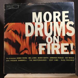 ペラジャケLP★ モダン・ジャズ・ドラムの展望 MORE DRUMS ON FIRE! World Pacific PFJ 5039 ZOOT SIMS MEL LEWIS SONNY PAYNE BENNY BARTH