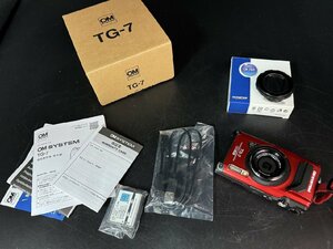 〓 【OLYMPUS オリンパス OM SYSTEM Tough コンパクトデジタルカメラ TG-7 LB-T01付き 箱付き レッド 人気シリーズ】HO10081