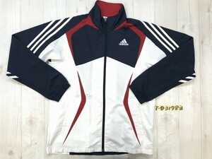 ADIDAS アディダス メンズ 薄手 ジップジャケット S ポリエステル 紺白