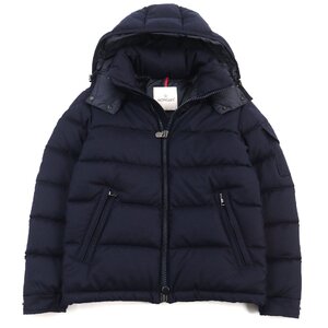 美品○MONCLER モンクレール D20914033805 54272 MONTGENEVRE ロゴワッペン フーデッド ダブルジップ ダウンジャケット 0 正規品 メンズ