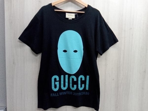 GUCCI 493117 半袖カットソー サイズM Tシャツ 仮面 ブラック×ターコイズブルー FALL WINTER 2019/2020 店舗受取可