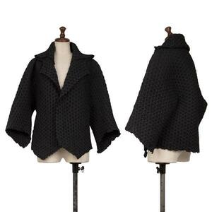 イッセイミヤケISSEY MIYAKE 3Dスチームストレッチプリーツドルマンスリーブデザインジャケット 黒M位