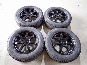 YS14817【送料無料225/60R17】クロストレック SK系フォレスター等に 中古スタッドレス ▼17×7J 114.3/5H ET48▼1円スタート