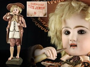 魁◆本物保証 アンティーク オートマタ tete jumeau ビスクドール テートジュモー Automata Bisque doll Music box からくり人形