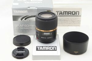 ☆極上美品☆ TAMRON タムロン SP AF 60mm F2 DiⅡ MACRO G005 元箱 付属品 Canon用 ♯24060905