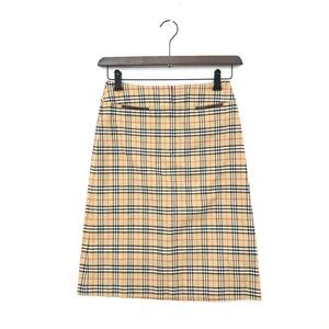 ◆BURBERRY BLUE LABEL バーバリーブルーレーベル スカート サイズ38◆ ベージュ コットン混 レディース ノバチェック柄 ボトムス