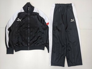 7．PUMA 90s デカロゴ ジャージ 上下 セット ヴィンテージ トラック ジャケット パンツ プーマ メンズ上L相当下M 黒白 y203