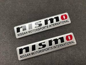 日産 nismo ★12*2.6CM★カーステッカー エンブレム プレート アルミ製 フェンダーバッジ シール 傷を隠す 2枚セット 548番