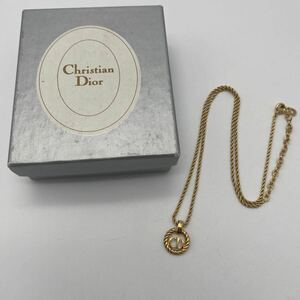 Christian Dior クリスチャンディオール ネックレス ゴールド CDロゴ ラウンド アクセサリー P3685