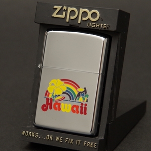 ZIPPO　未使用　HAWAII　ハワイ　ハイビスカス　1985年製　レギュラー　クロームポリッシュ