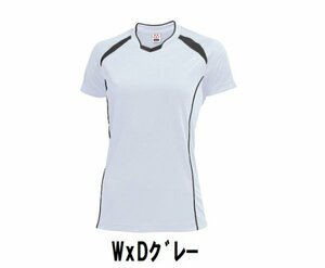 新品 バレーボール 半袖 シャツ WxDグレー Mサイズ 子供 大人 男性 女性 wundou ウンドウ 1620 送料無料