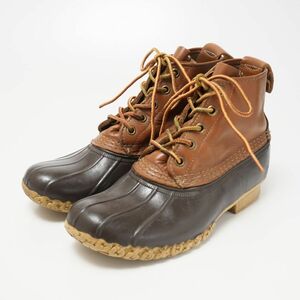 W1384▽L.L.Bean エルエルビーン*ビーンブーツ*5ホール*レザー×ラバー*23.5cm相当*ショートブーツ*靴*アウトドアシューズ*ブラウン系