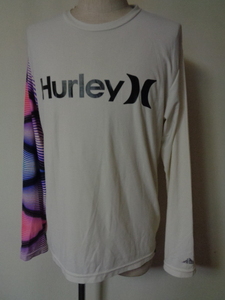 Hurley ハーレー 長袖 ポリ Tシャツ ロンT トップス カットソー 丸首 サーフ サーフィン デザイン M ストレッチ ラッシュガード