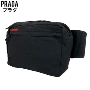 美品　プラダスポーツ　PRADA ウエストポーチ　ボディバッグ　黒　赤　 ウエストバッグ ボディバッグショルダーバッグ　ハンドバッグ　