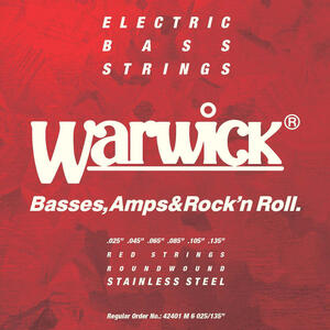 ワーウィック WARWICK 42401 RED stainless steel 6-string Set M 025-135 ベース弦