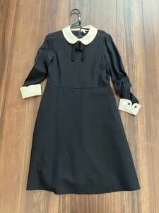 美品！組曲　150 ワンピース　お受験　学校説明会礼服　入学式　濃紺白