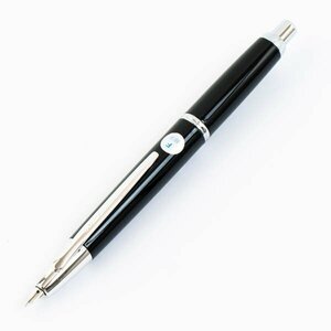 PILOT パイロット decimo デシモ キャップレス万年筆 ノック式万年筆 18K 750刻印 F 細字 ブラック 筆記用具 文房具 #36265