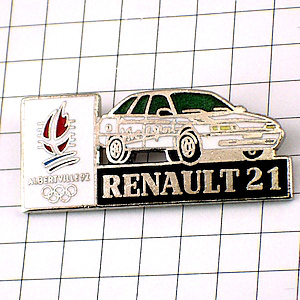 ピンバッジ・ルノー21車アルベールビル五輪 RENAULT FRANCE◆フランス限定ピンズ◆レアなヴィンテージものピンバッチ