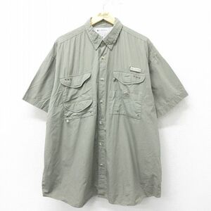 XL/古着 コロンビア 半袖 フィッシング シャツ メンズ 00s PFG 大きいサイズ ロング丈 コットン ベージュ カーキ 内側メッシ