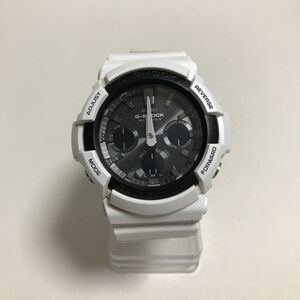 CASIO カシオ ソーラー腕時計 G-SHOCK/デジアナ/ラバー/BLK/WHT GAW-100B 電池交換が必要です Gショック 代Y1225-35