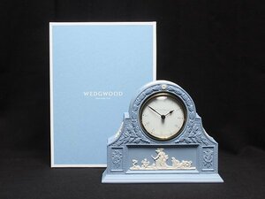 美品 ウェッジウッド 置時計 マントルクロック ジャスパー WEDGWOOD [0604]