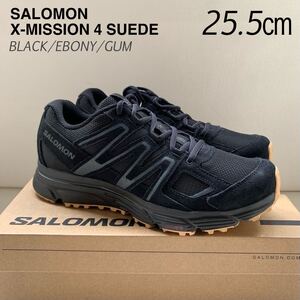 新品 SALOMON サロモン X-MISSION 4 SUEDE エックス ミッション 4 スエード シューズ 黒 ブラック25.5㎝ UK7 スニーカー 送料無料