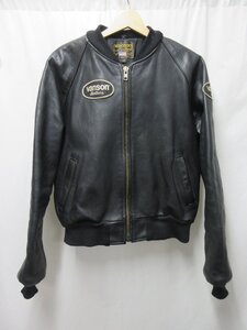 ●1000円～VANSON バンソン TJV TEAM JACKET オール レザー チーム ジャケット スタジャン サイズ42