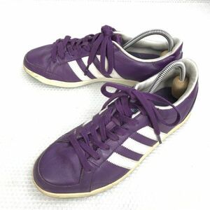 アディダス/adidas★レザースニーカー【size:24.5/紫/purple】3ストライプス/sneakers/Shoes/trainers◆A-143