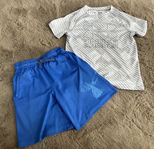 アンダーアーマー 上下セット　YSM 130センチ　トップス　ボトムス 半袖Tシャツ　ショートパンツ　男の子　スポーツ