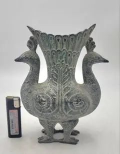 中国美術　青銅　杯　花入れ　時代物　骨董品、美術品