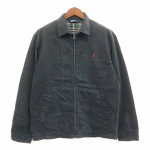 90年代 Polo by Ralph Lauren ポロ ラルフローレン コットン スイングトップ ワンポイントロゴ ネイビー (メンズ XL) 中古 古着 P8097