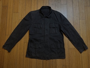 HELMUT LANG ヘルムートラング　BDU jacket ミリタリージャケット 本人期 表記サイズ：48　カラー／黒　着丈71cm／身幅56cm／肩幅46cm