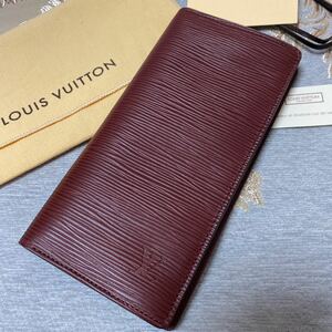 LOUIS VUITTONエピ　レザー ポルトフォイユ ブラザ 長財布　ブラウンボルドー 未使用品