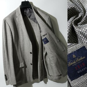 BROOKS BROTHERS 1818 MILANO ダンディジャージー dandi jersey ジャケット ブルックスブラザーズ ミラノ 千鳥格子 ハウンドトゥース XXL