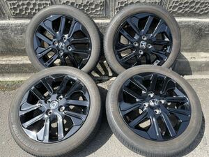 即決 美品 希少? ホンダ純正ブラックアルミ 165/55R15 15×4.5 +45 4H 100 ハブ径56 N-ONE N-BOX N-WGNなどに?４本セット　