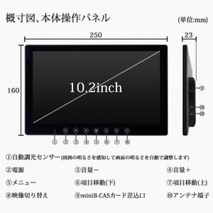 24V ヘッドレスト ブラケット 付き 10.2インチ オンダッシュ モニター HDMI入力 USB スマホ 充電 スピーカー内蔵 薄型 リアモニター