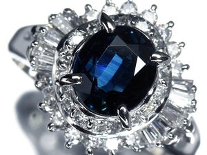 KO14333T【1円～】新品【RK宝石】≪Sapphire≫ 豪華!! 上質サファイア 大粒1.339ct 極上ダイヤモンド 総計0.64ct Pt900 高級リング ダイヤ