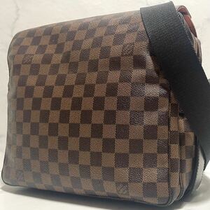 1円【定価20万!!!】ルイヴィトン LOUIS VUITTON ダミエ ナヴィグリオ ショルダーバッグ バック サコッシュ レザー N45255 メンズ ブラウン