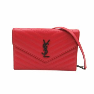 サンローラン チェーンウォレット ブランドオフ SAINT LAURENT レザー ショルダーバッグ レザー 中古 レディース