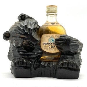 仙5【未開栓/ミニボトル】NIKKA WHISKY G&G 50ml 43％ 木彫り熊付き ニッカ ウイスキー ミニチュアボトル 古酒 国産