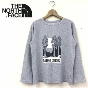 G2578-R◆ THE NORTH FACE ザノースフェイス 長袖Tシャツ◆サイズ150 キッズ ジュニア トップス アウトドア ロンT 薄手 春 秋 グレー