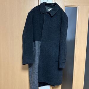 新品未使用　77circa ナナナナサーカ　circa make cutback Balmachan coat 23aw 定価42900円　ブラック×グレー　リメイクコート