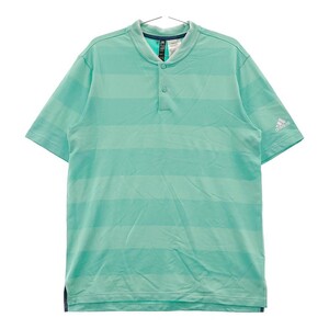 ADIDAS GOLF アディダスゴルフ 半袖Tシャツ ボーダー柄 グリーン系 L [240101074317] ゴルフウェア メンズ