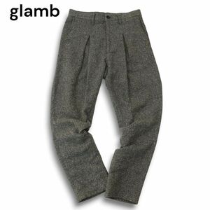 glamb グラム 秋冬 ツイード調★ タック入り テーパード スラックス パンツ Sz.1　メンズ　A4B05680_B#Q